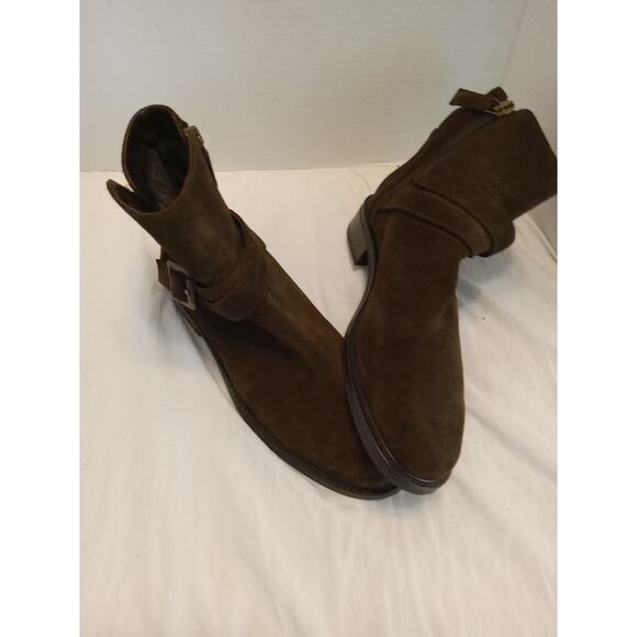Aquatalia Womens Size 8.5 Bree Ankle Boots Booties Brown Suede Water Resist - Picture 1 of 9